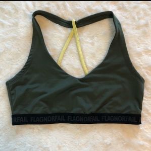 Flag Nor Fail green sports bra